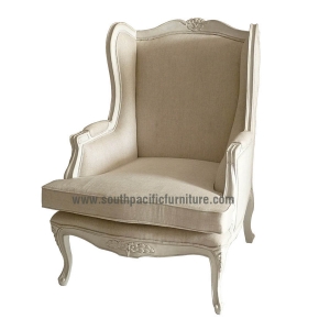 White Chairs on Shabby Chic French Wing Chair   Mahogany Table   Mahogany Furniture